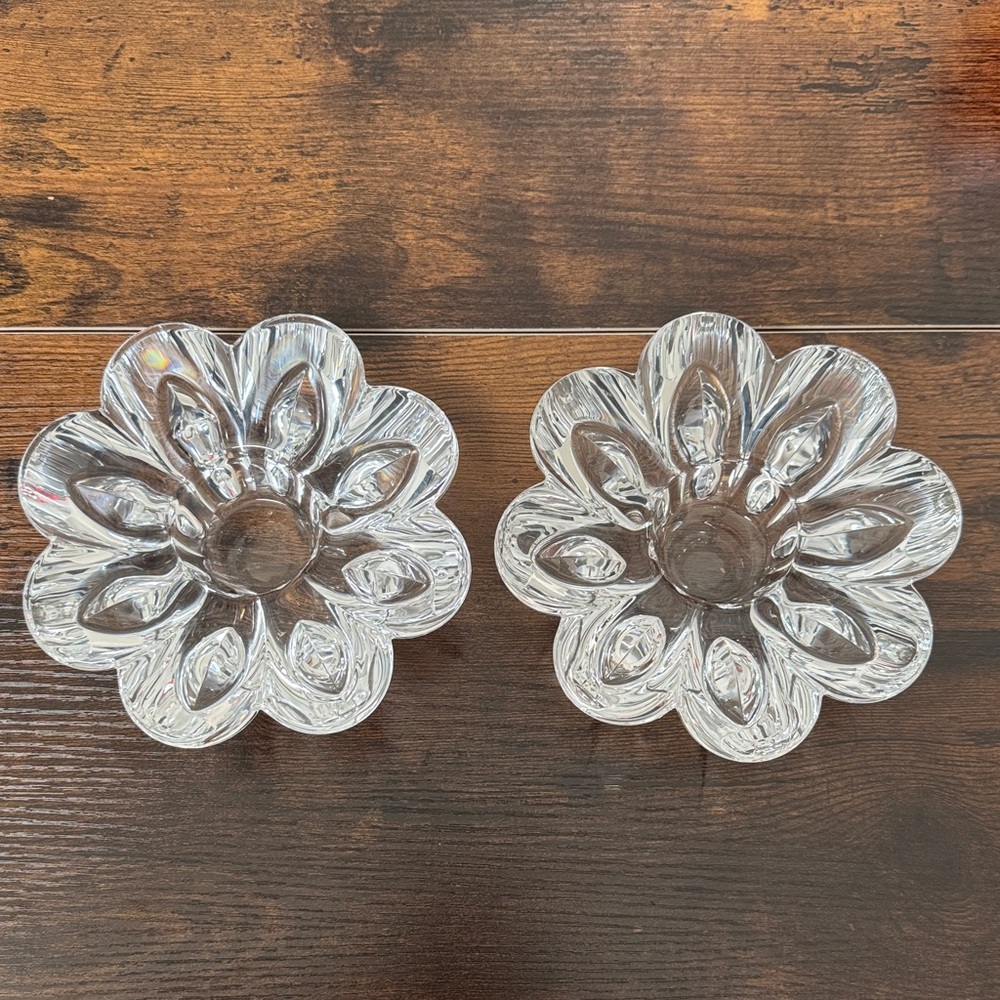 Glass Flower Candle Holders